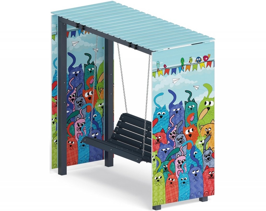 Пергола с диваном Коты в саду (без поликарбоната) - вид 0