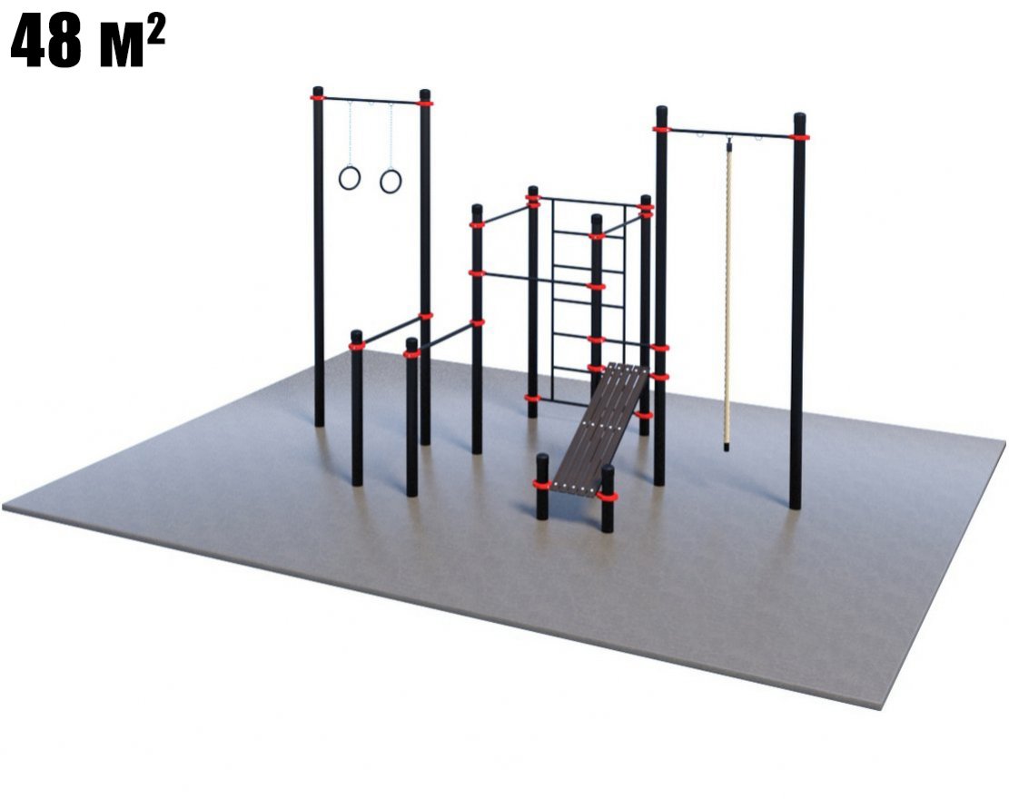 Оборудование для воркаута для коттеджа 1-4 PAW-47 (8 х 6 м) - вид 0