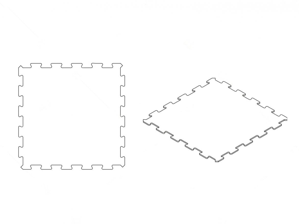 Резиновая плитка Puzzle 1000х1000 (10мм) с ровным основанием - вид 2