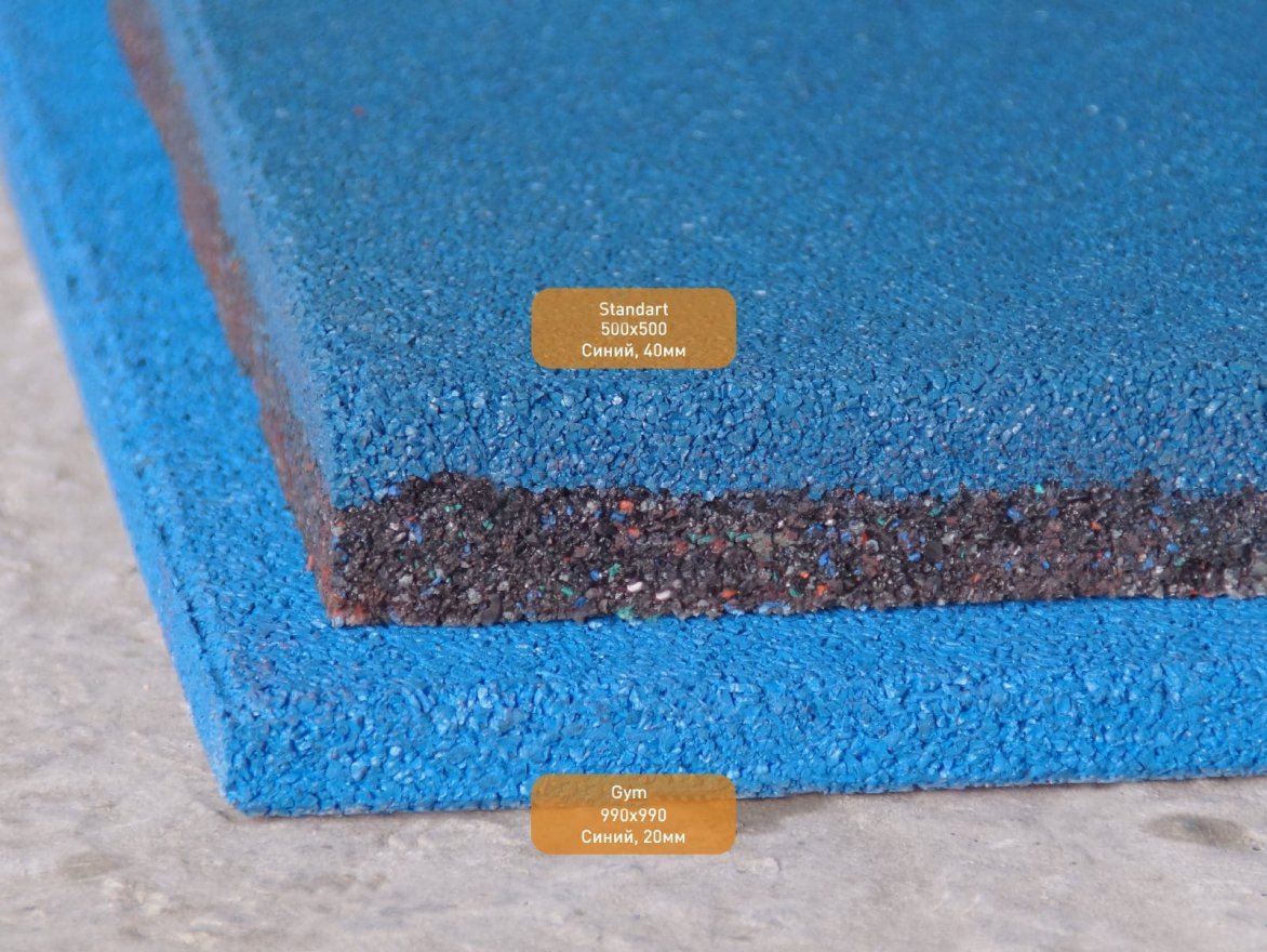 Резиновая плитка Gym 990х990 (15-30 мм) с ровным основанием - вид 2