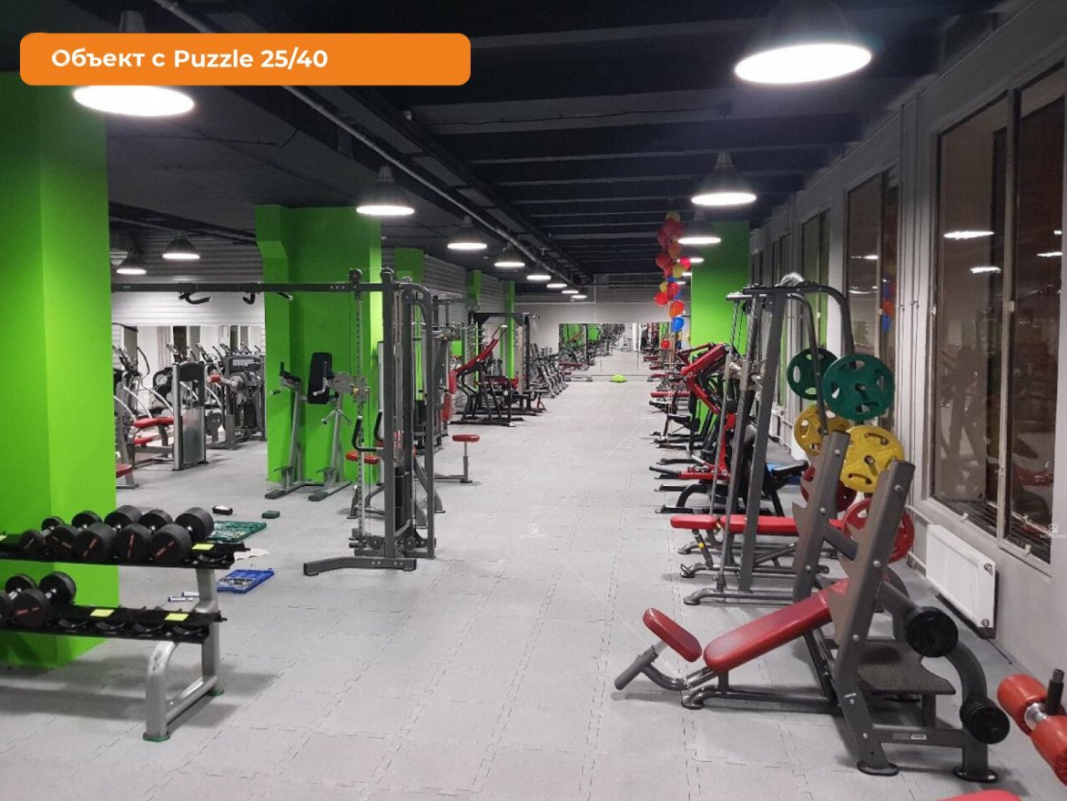 Резиновая плитка Puzzle 500х500 (25-37 мм) с рельефным основанием - вид 2