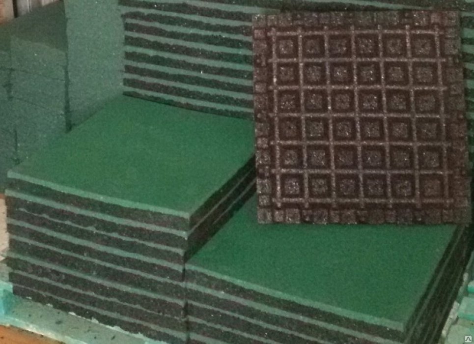 Резиновая плитка 500x500 (П) для сыпучей поверхности - вид 2