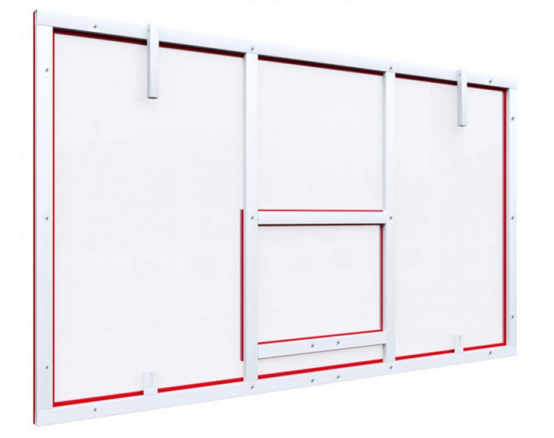 Щит баскетбольный игровой  1800х1050 на раме ОРГСТЕКЛО