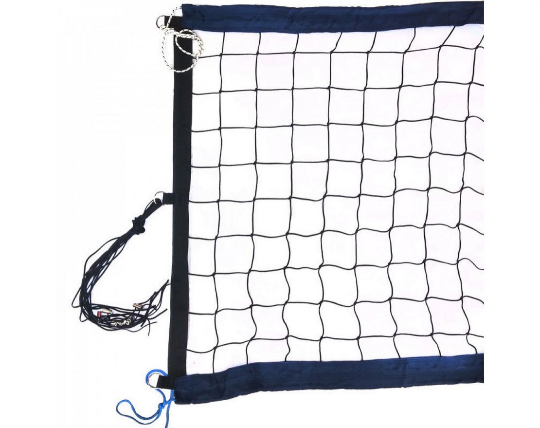Сетка для пляжного волейбола  8,5х1м,нить 3,5мм ПП,яч.10см.,верх,нижн ленты 7,5см.СИН.цв,кев.тр. 0