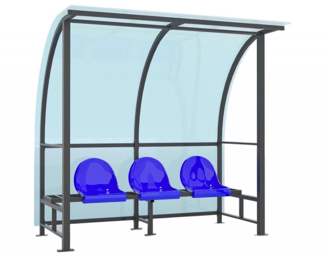 Уличная скамейка для запасных игроков на 3 места - вид 2