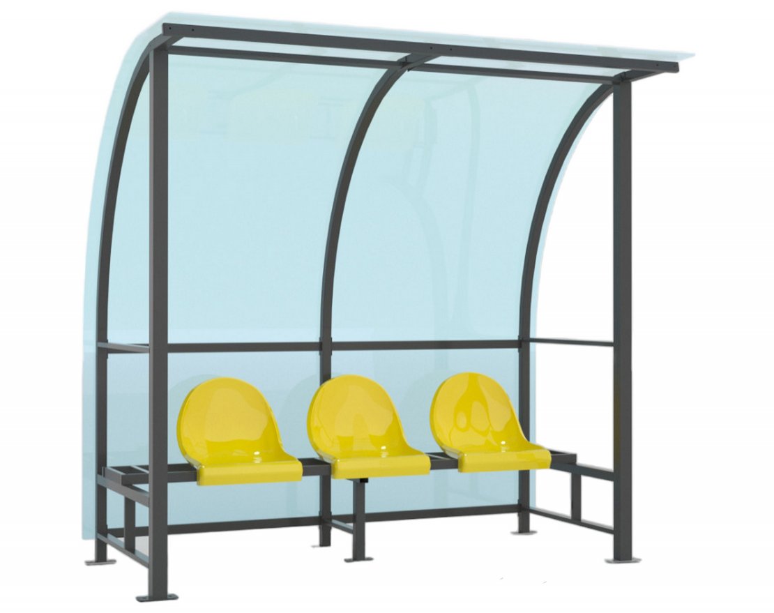 Уличная скамейка для запасных игроков на 3 места - вид 2