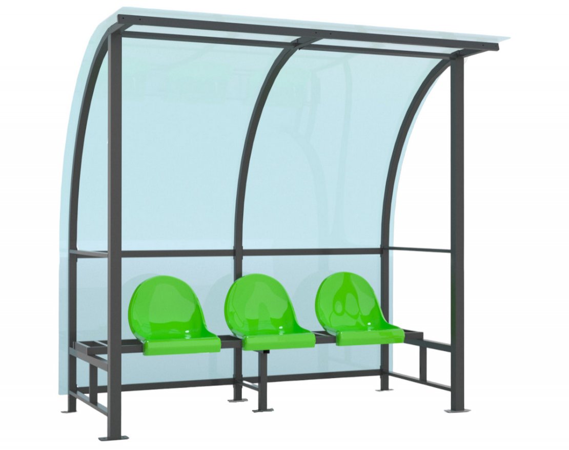 Уличная скамейка для запасных игроков на 3 места - вид 2