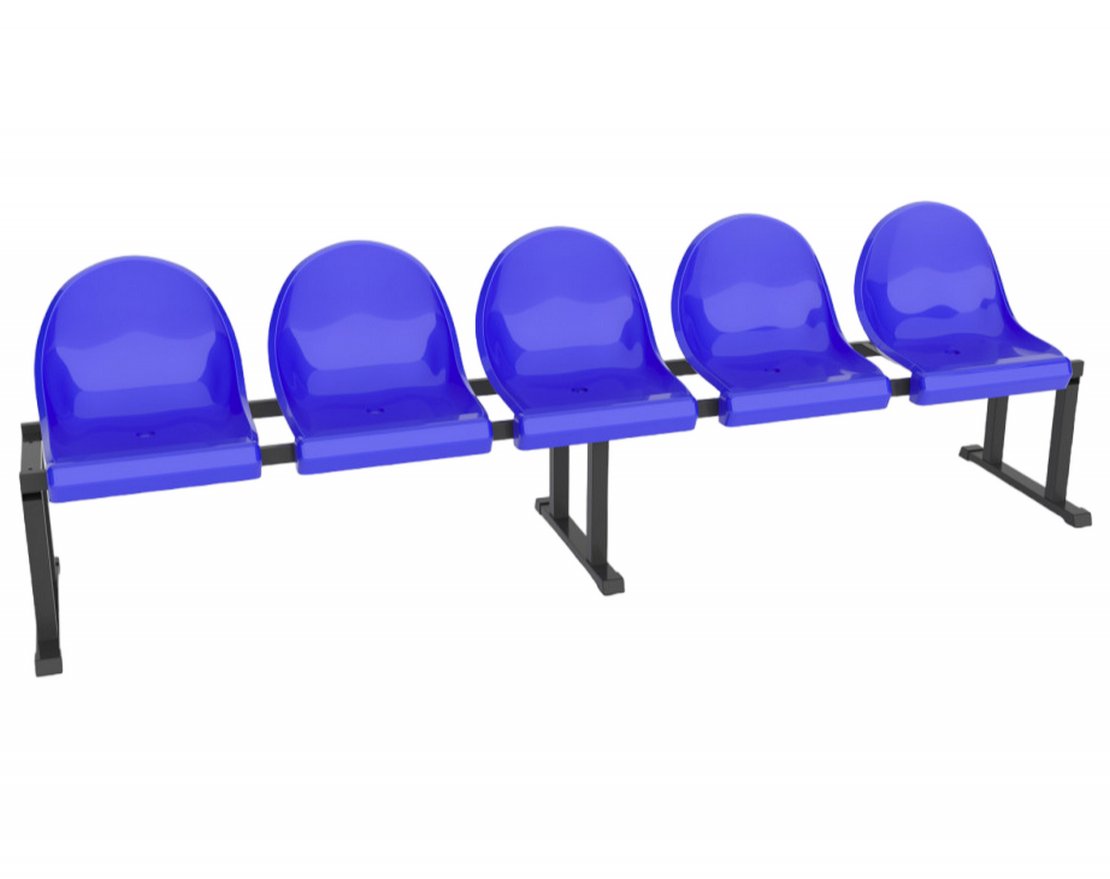 Скамейка мобильная однорядная на 5 мест - вид 2