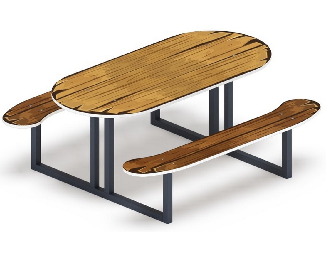 Столик детский  Избушка овальный МФ 31.01.09-02