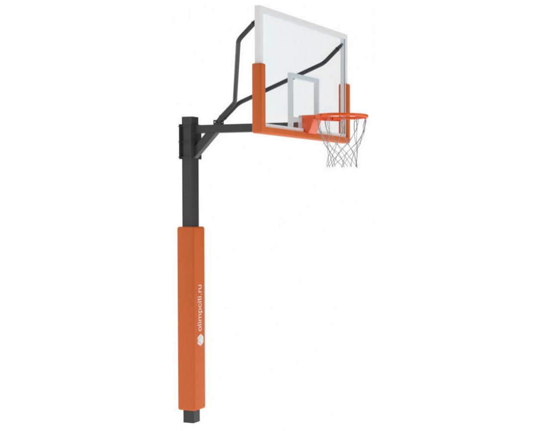 Стойка баскетбольная  регулируемая с растяжками вынос 1200мм (столб 120х120) 0