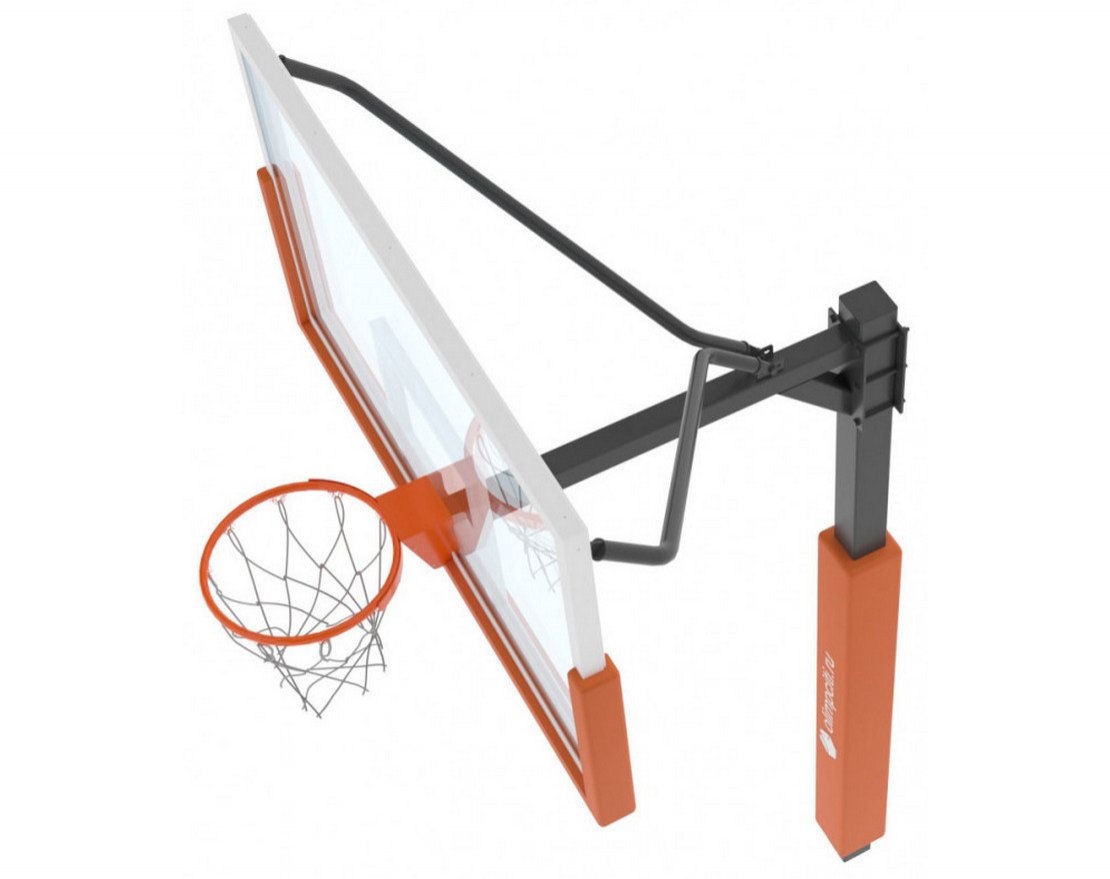 Стойка баскетбольная  регулируемая с растяжками вынос 1200мм (столб 120х120) 0