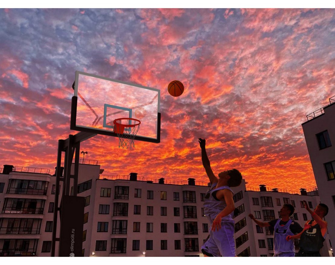 Стойка баскетбольная  регулируемая с растяжками вынос 1200мм (столб 120х120) 0