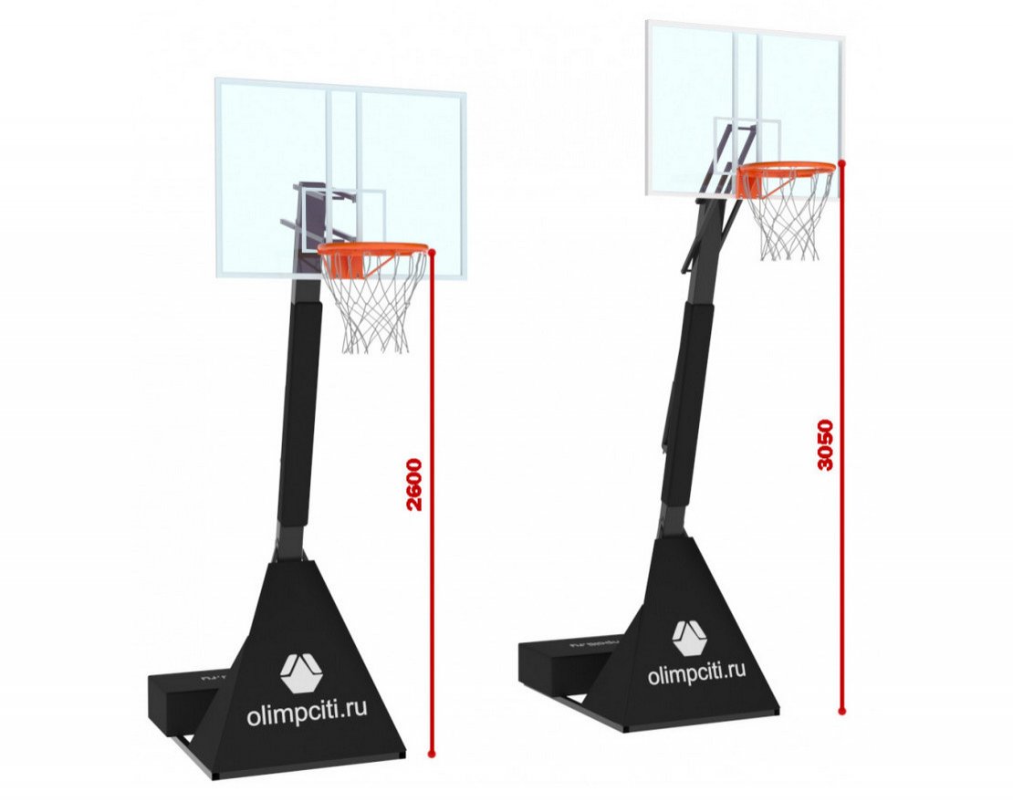 Стойка для баскетбола с винтовым механизмом регулировки щита (под противовес) - вид 2