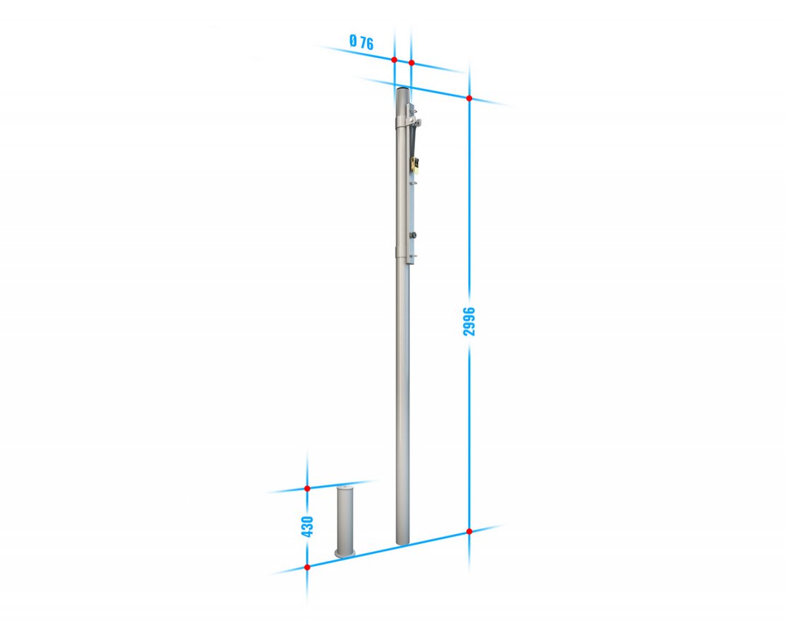 Стойки для волейбола со стаканами Круглые d76 с системой натяжения ОС-07110 - вид 2