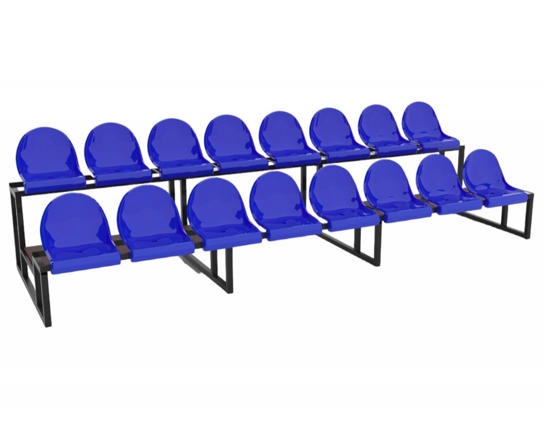 Трибуна сборно-разборная 2-х рядная на 16 мест (без навеса) - вид 2