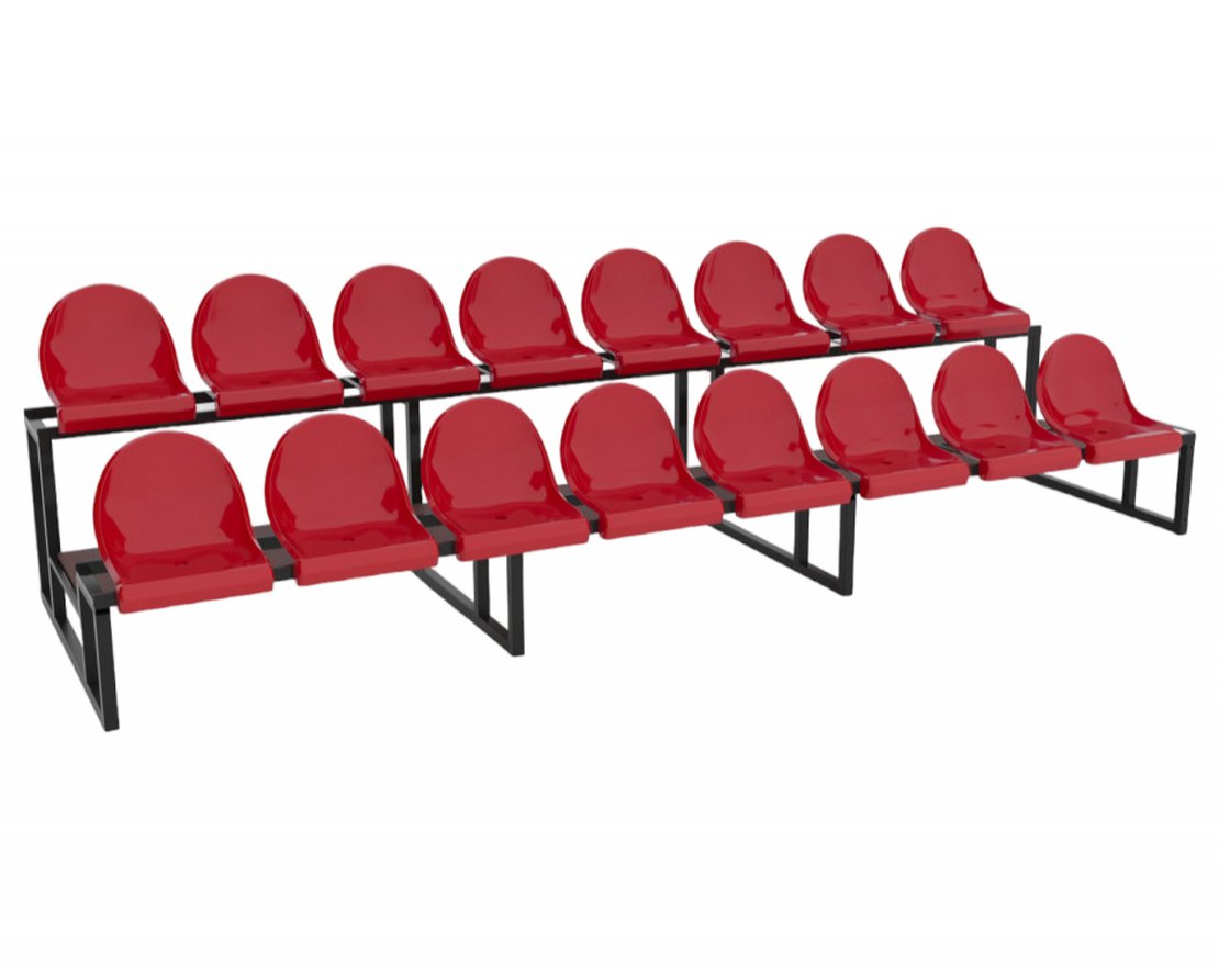 Трибуна сборно-разборная 2-х рядная на 16 мест (без навеса) - вид 2