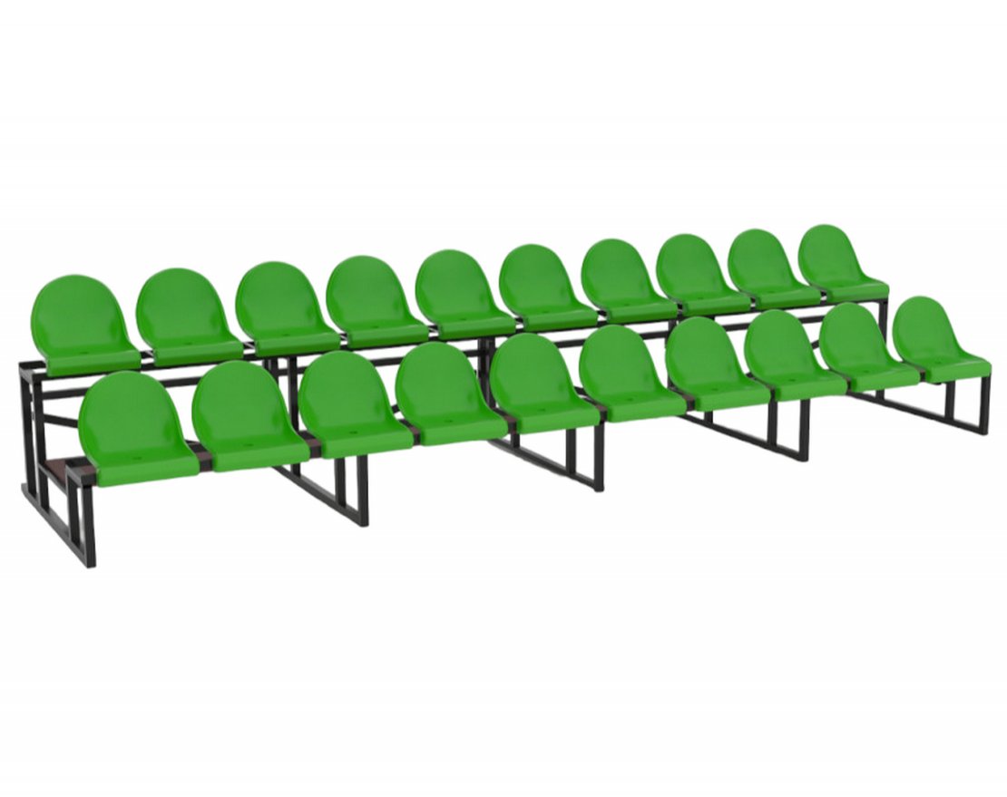 Трибуна сборно-разборная 2-х рядная на 20 мест (без навеса) - вид 2