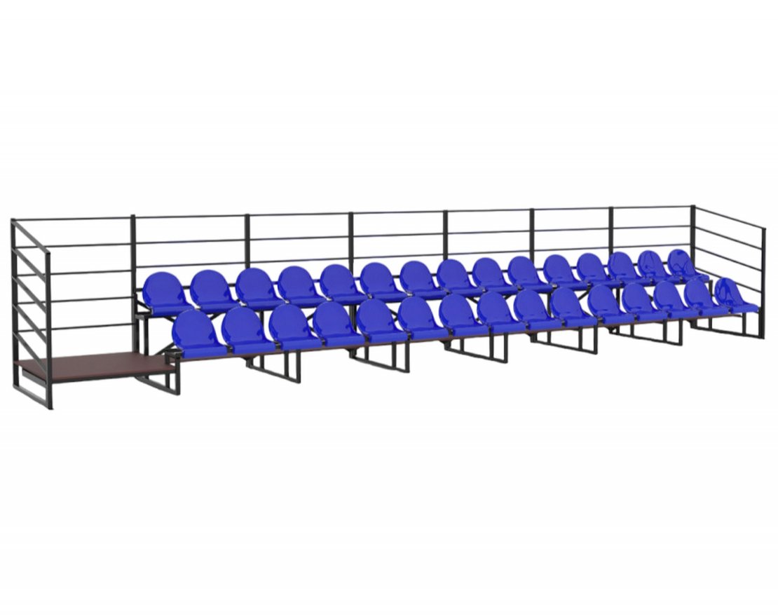 Трибуна сборно-разборная 2-х рядная на 30 мест (без навеса) - вид 2
