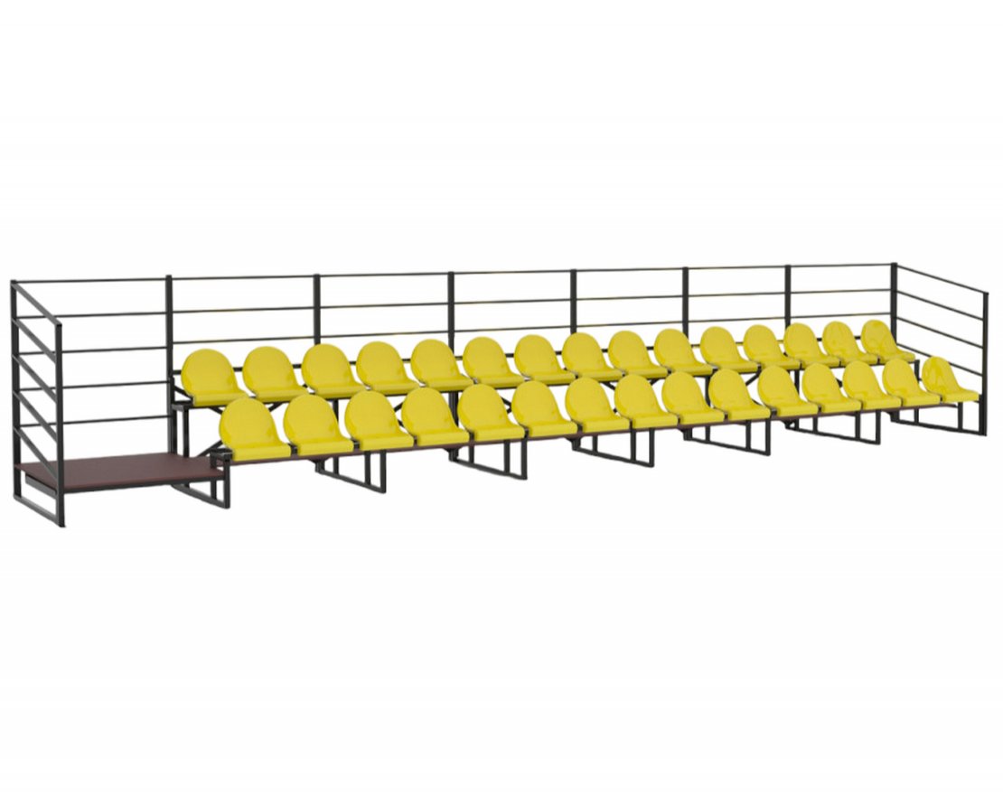 Трибуна сборно-разборная 2-х рядная на 30 мест (без навеса) - вид 2
