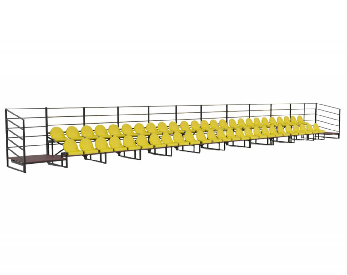 Трибуна сборно-разборная 2-х рядная на 50 мест (без навеса) - вид 2