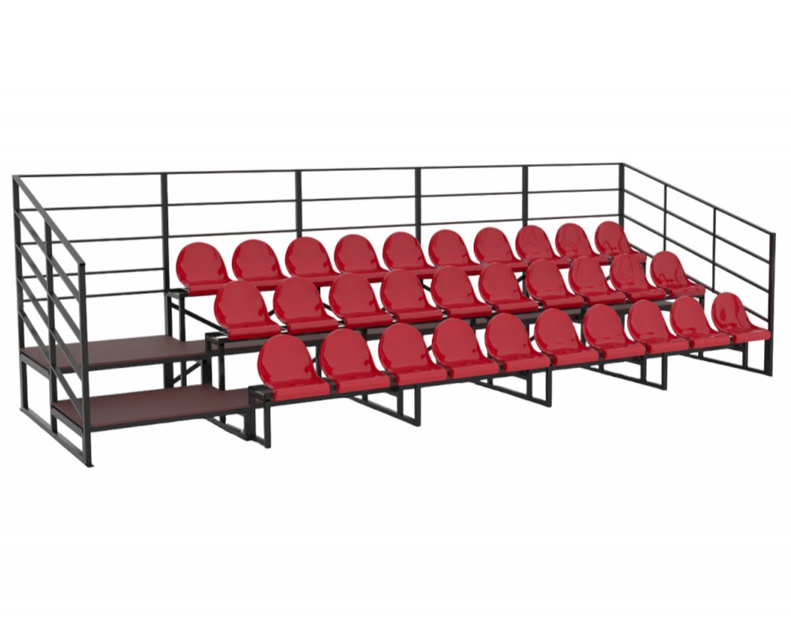 Трибуна сборно-разборная 3-х рядная на 30 мест (без навеса) - вид 2