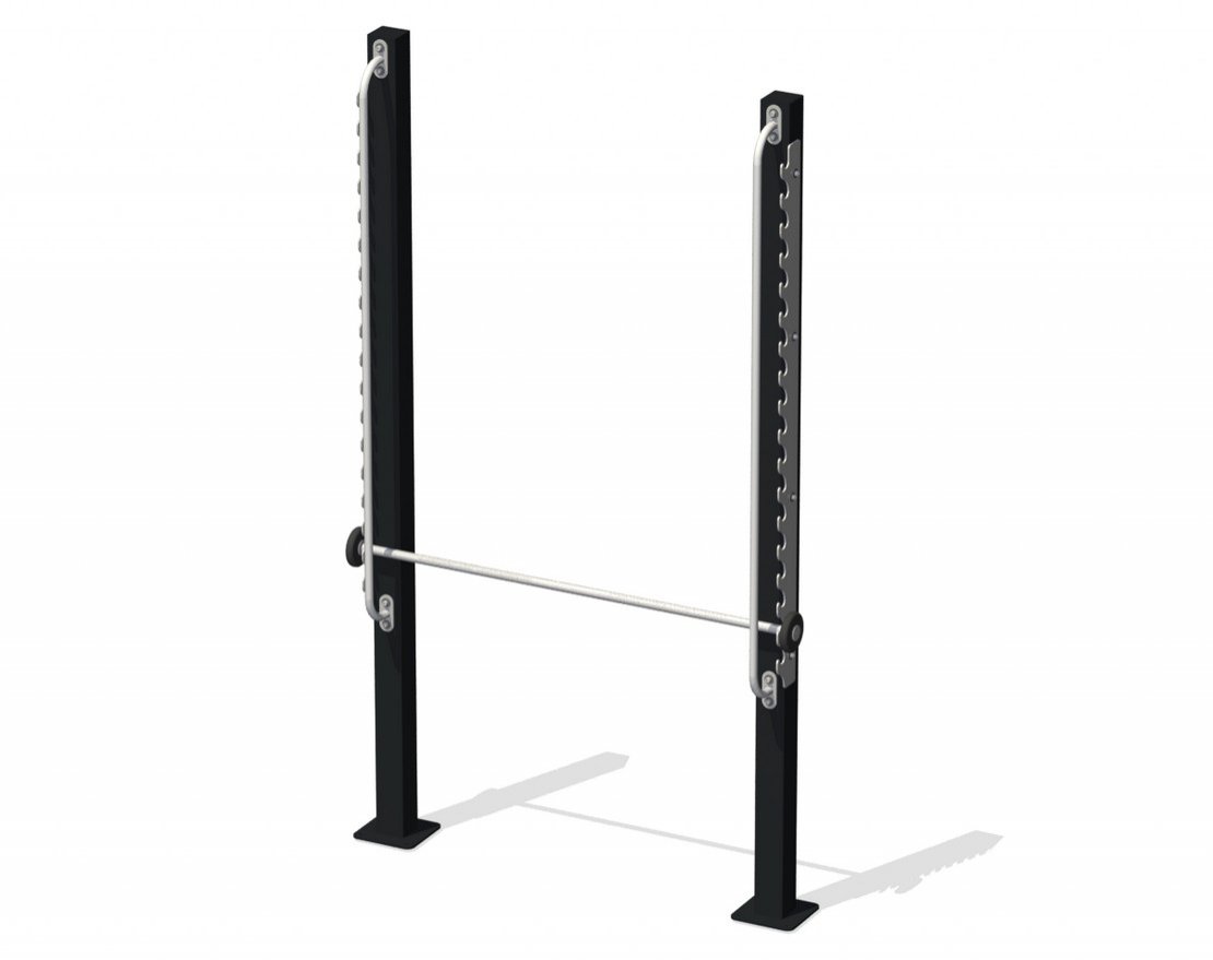 Уличный турник-перекладина с регулируемой высотой от 90 см до 260 см Адаптивный лидер - вид 0