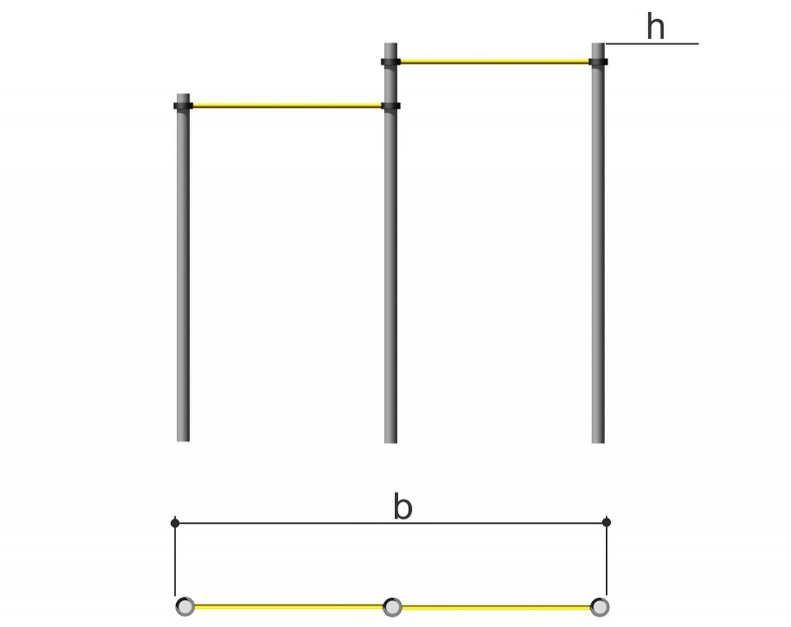 Уличный сдвоенный турник Romana 501.26.01 - вид 2
