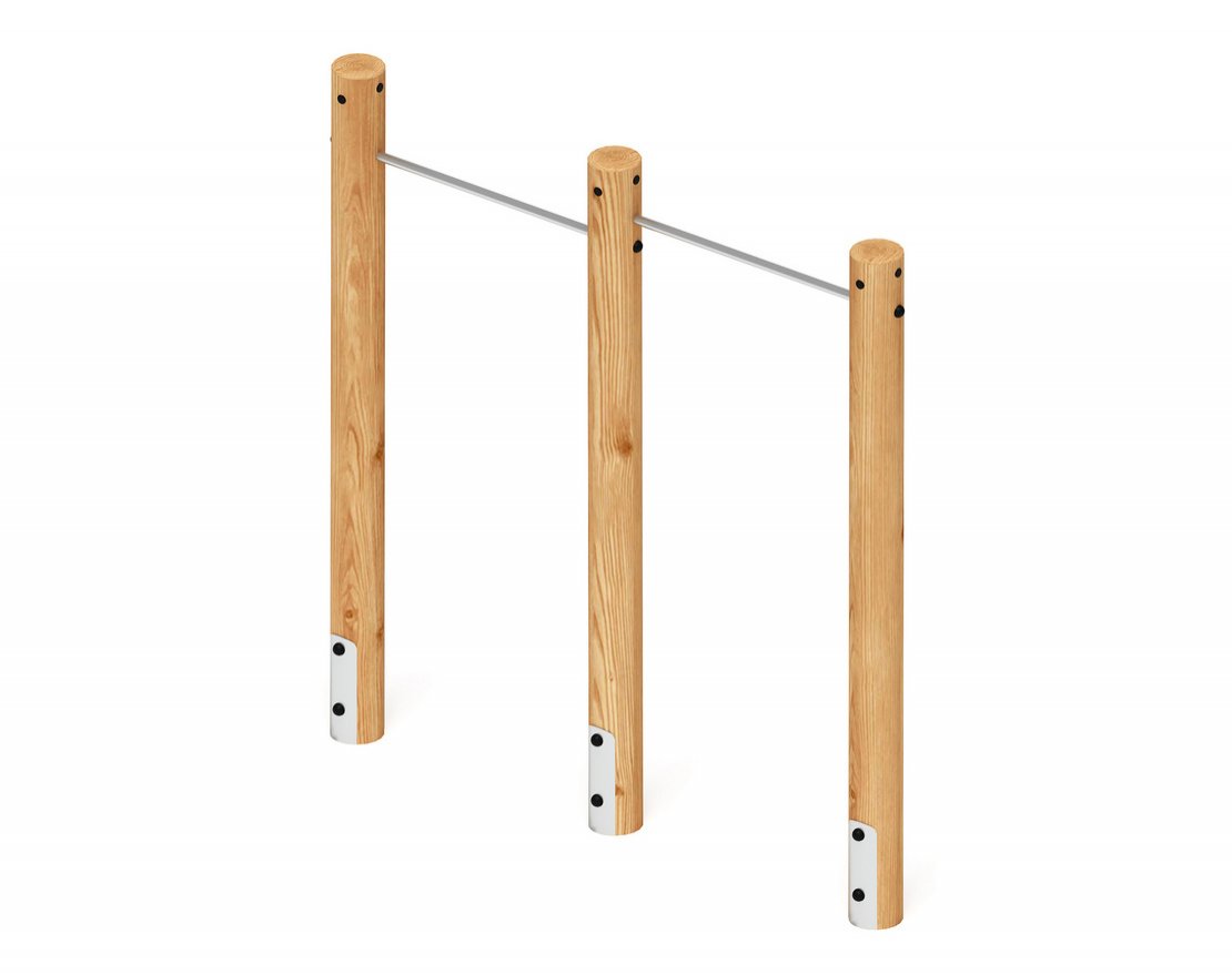 Уличный взрослый двойной турник Выше и сильнее (лиственница) - вид 0