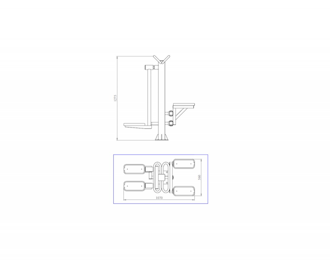 Тренажер для улицы TORUDA «Степпер + Хипс» 90 - вид 2