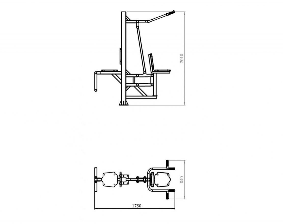 Тренажер для улицы TORUDA «Вертикальная тяга + Флекс» 81 - вид 2